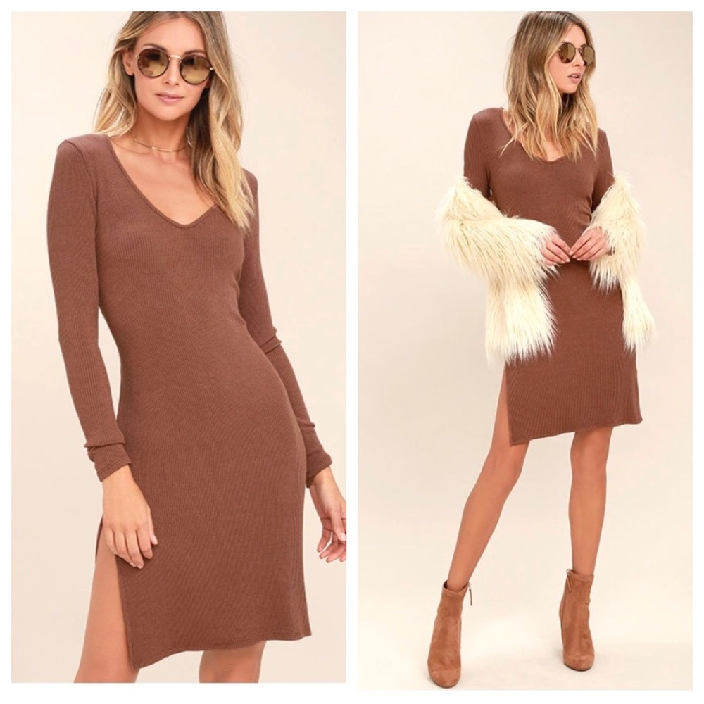 Project Social T Brown Midi Dress